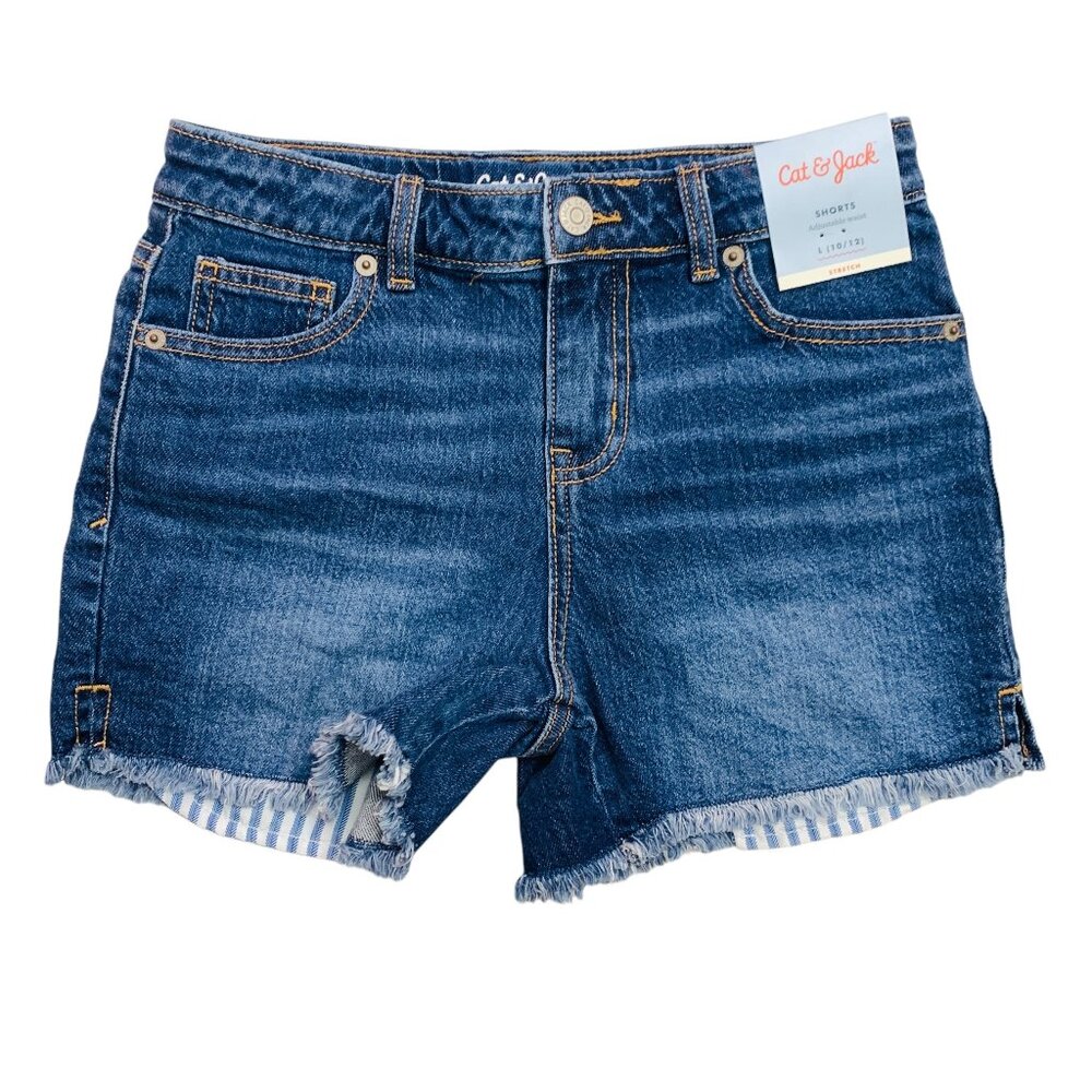NWT Cat & Jack, 10-12 Years, denim cut off shorts, Blue
